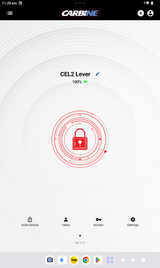 Carbine CEL2-BT management App: Smartphone example screenshots