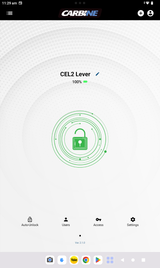 Carbine CEL2-BT management App: Smartphone example screenshots