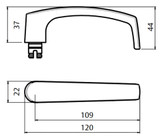 Lockwood 2801/47 - Exterior Round-End Brass Plate - Cylinder & Lever - Lever 47