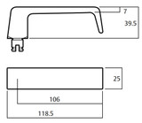 Lockwood 2905/90 - Interior Round-End Brass Plate - Lever Only - Lever 90