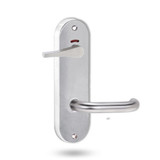 Lockwood 2941/70 - Interior Round-End Brass Plate - Privacy Indicator Disabled Turnknob & Lever - Lever 70