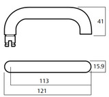 Lockwood 4808/70 - Exterior Narrow Plate - Square-End Brass - Lever 70