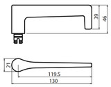 Lockwood 4904/145 - Interior Narrow Plate - Square-End Brass - Lever 145