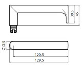 Lockwood 4905/155 - Interior Narrow Plate - Square-End Brass - Lever 155
