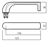 Lockwood 4905/77 - Interior Narrow Plate - Square-End Brass - Lever 77