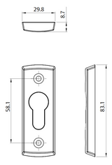 Lockwood Palladium Bifold High - Pair of Cylinder Escutcheon