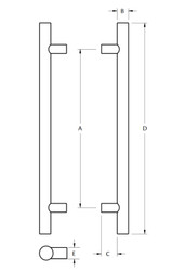 Lockwood 142 Entrance Handles 300mm Centres - Pair