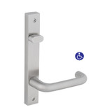 Dormakaba Furniture Narrow Square End Plate Visible Fix with Turnsnib and Noosa Lever - Satin Stainless Steel