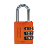 ABUS 144/30 Combination Padlock 3 Wheel Resettable 30mm Aluminium Body - Orange