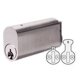 ABUS Oval Cylinder Extended 62mm LW5 Profile KD With X and Z Cam 62mm - Satin Chrome