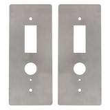 BDS Scar Plate to suit Mortice Locks With Spindle and Cylinder Cut Outs 90x210x1.5mm In (Box of 2) - Scar Plate 3572 - Satin Stainless Steel