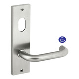 Dormakaba Furniture Square End Plate Visible Fix with Cylinder Hole and Noosa Lever - Satin Stainless Steel