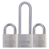 ABUS Padlock 64TI/30 Display Pack Packet=3 With 1xlong Shackle - Titalium