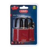 ABUS Padlock 74/40 Red Triple Pack Keyed Alike - Red