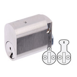 ABUS Oval Cylinder KA4301 With X & Z Cams - Satin Chrome