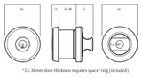Paradigm Deadbolt Round Rose Satin Chrome Pearl