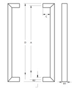 Lockwood 143 Entrance Handles 600mm Centres - Pair