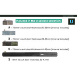 Salto XS4 Mini Escutcheon For Australian Mortice - HSE with Z Handles - U Spindle Kit - Finish with Cover - Satin Stainless Steel