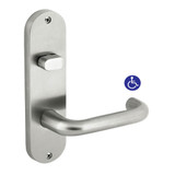 Dormakaba Furniture Round End Plate Visible Fix with Turnsnib and Noosa Lever - Satin Stainless Steel