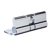 Brava Metro Euro Single Cylinder with Turn Lazy Cam LW5 Profile Rekeyable 70mm - Chrome Plated