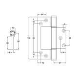 Mccallum Fast Fix Hinges Heavy Duty 130x36x34mm - Satin Nickel Anodised