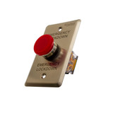 Neptune Emergency Lockdown -ANSI -No/Nc/C -0.9mm SS -Mushroom -Red - Stainless Steel/Red