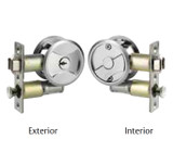 Lockwood Symmetry Symmetry Round Cavity Sliding Door Entrance Set - Satin Chrome Pearl