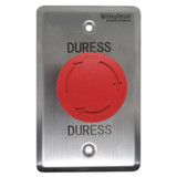 Neptune Duress - Latching -ANSI -No/Nc/C -0.9mm SS -Mushroom -Red - Stainless Steel/Red