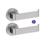 Dormakaba Furniture Coastal Round Rose Pair with Manly Levers (Levers Only) - Satin Stainless Steel