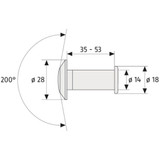 ABUS Door Viewer 2200 - 200 degree Wide Angle