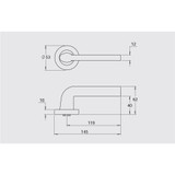 Dormakaba Vision 83001 Round Rose Passage with #1 Lever