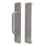 Dorma Push/Pull 300mm High Plate. 150 x 16mm SSS D-handle - Satin Stainless Steel