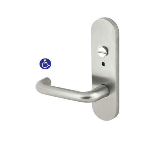 Dormakaba Furniture Round End Plate Concealed Fix with Privacy Indicator Emergency Turn and Noosa Lever - Satin Stainless Steel