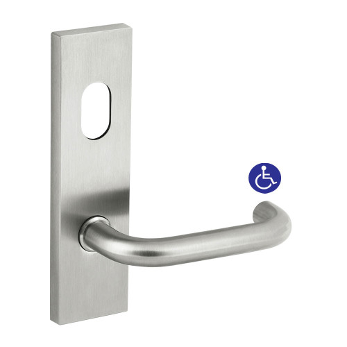 Dormakaba Furniture Square End Plate Concealed Fix with Cylinder Hole & Lever - Satin Stainless Steel