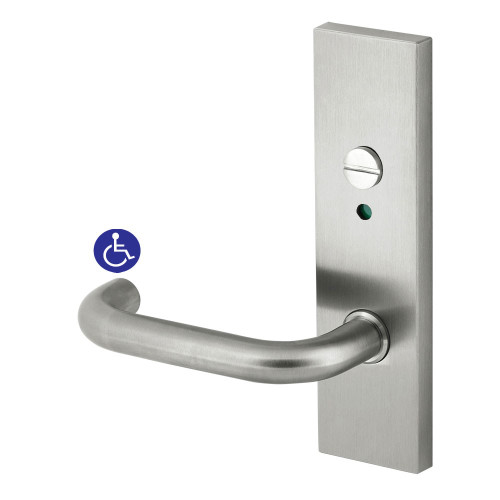 Dormakaba Furniture Square End Plate Concealed Fix with Privacy Indicator Emergency Turn and Noosa Lever - Satin Stainless Steel