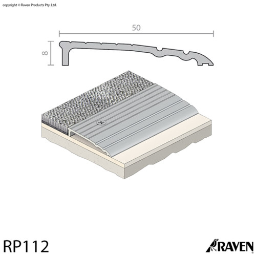 Raven RP112 Threshold Ramp 6x50mm - Clear Anodised