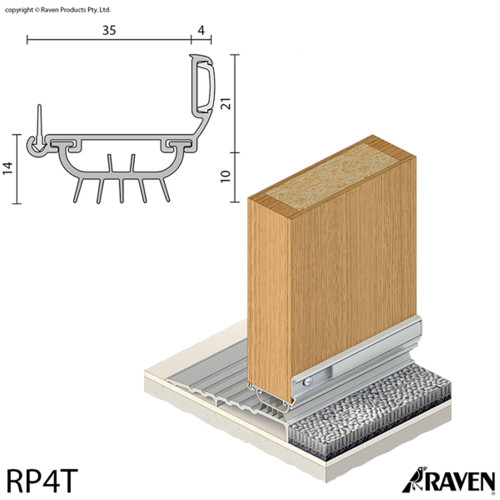 Raven RP4t Storm Proof Door Bottom Seal Top Only - Clear Anodised