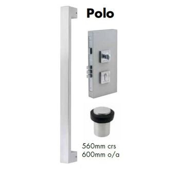 Zanda Polo Prestige Pull Handle & Lock Set - Luxury Brass Finish for Elegant Interiors