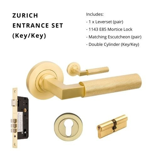 Zanda Zurich Entrance Set - 60mm Key/Key Zanda Zurich Entrance Set - 60mm Key/Key