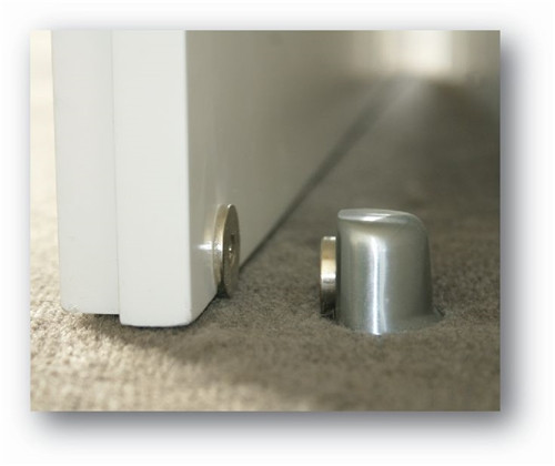 Superior Brass Door Stop - Magnetic 45mm - Satin Chrome