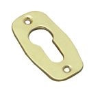 Superior Brass Escutcheon Euro Cylinder per 2 62x35mm - Polished Brass