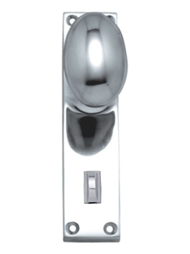 Superior Brass Knob Latch punched Privacy 150x42mm - Polished Chrome