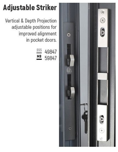 Superior Brass Striker Plate Adjustable Sliding Door (x9285/49425) - Satin Stainess Steel