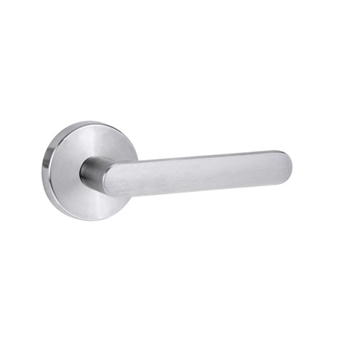 Lockwood 1370 Series Exterior Round Rose Fixed Half Set & Lever 106 - Satin Chrome