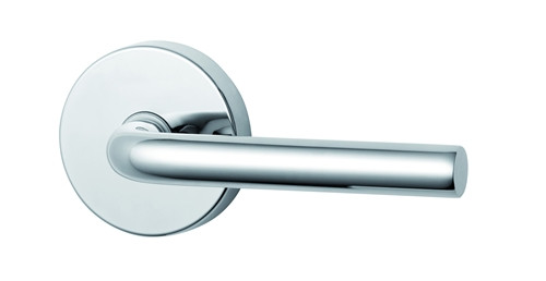 Lockwood 1370 Series 97 Lever On Round Rose Exterior Half Set - Satin Chrome