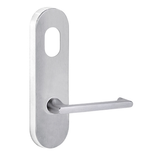 Lockwood 2801 Round End Plate with Cylinder Hole & 118 Lever - Satin Chrome