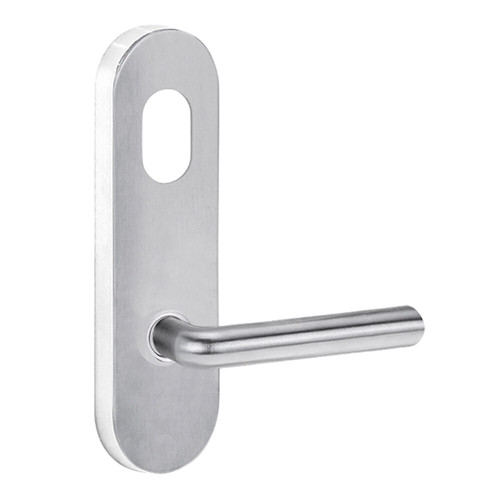 Lockwood 2801 Round End Plate with Cylinder Hole & 104 Lever - Satin Chrome