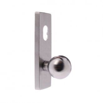 Lockwood 1808 Square End Plate with Cylinder Hole And Fixed 20 Knob - Satin Chrome