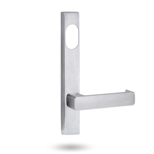 Lockwood 4801/76SC - Exterior Narrow Plate - Square-End Brass - Lever 76 - Satin Chrome