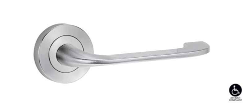 Lockwood Symphony Exterior Round Rose Fixed Half Set & Lever 115 - Satin Chrome